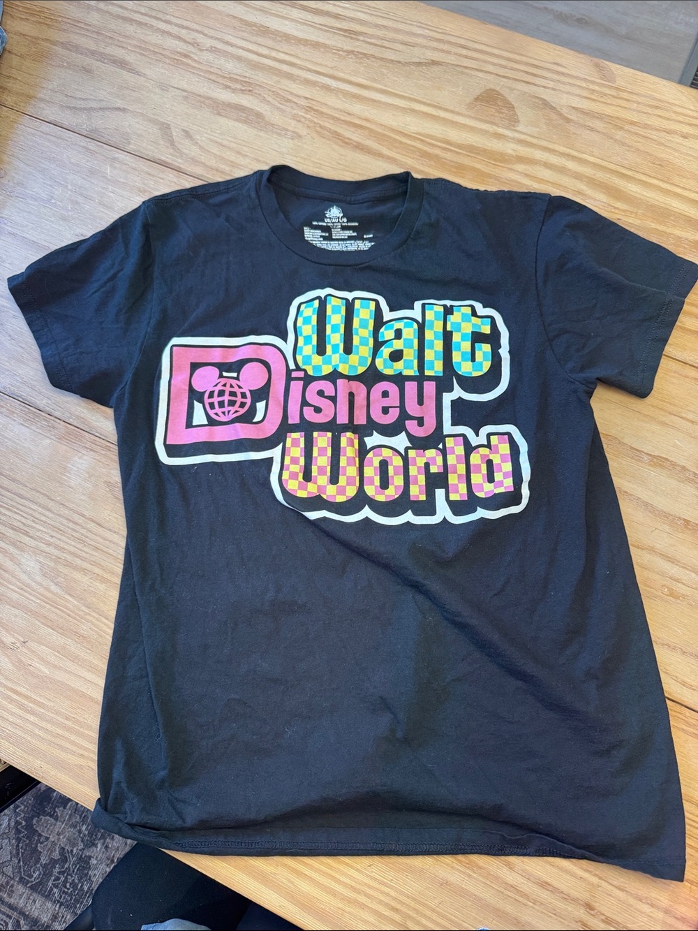 Women’s Large Disney Black Walt Disney World Retro Logo Tee